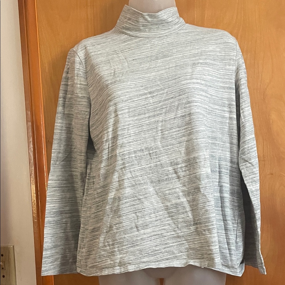 croft & barrow Heather Gray Striped Knit Top